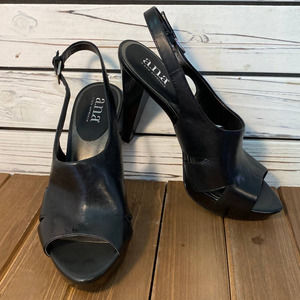 NIB a.n.a. open toe leather upper pumps Size 8
